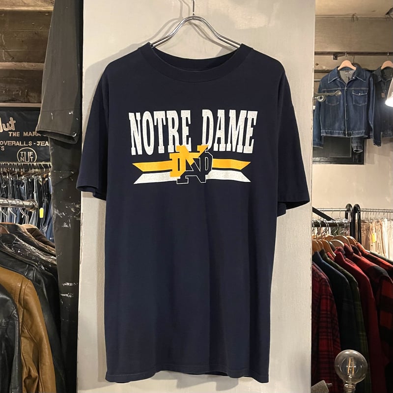 80s Champion S/S Tシャツ NOTRE DAME ネイビー トリコタグ