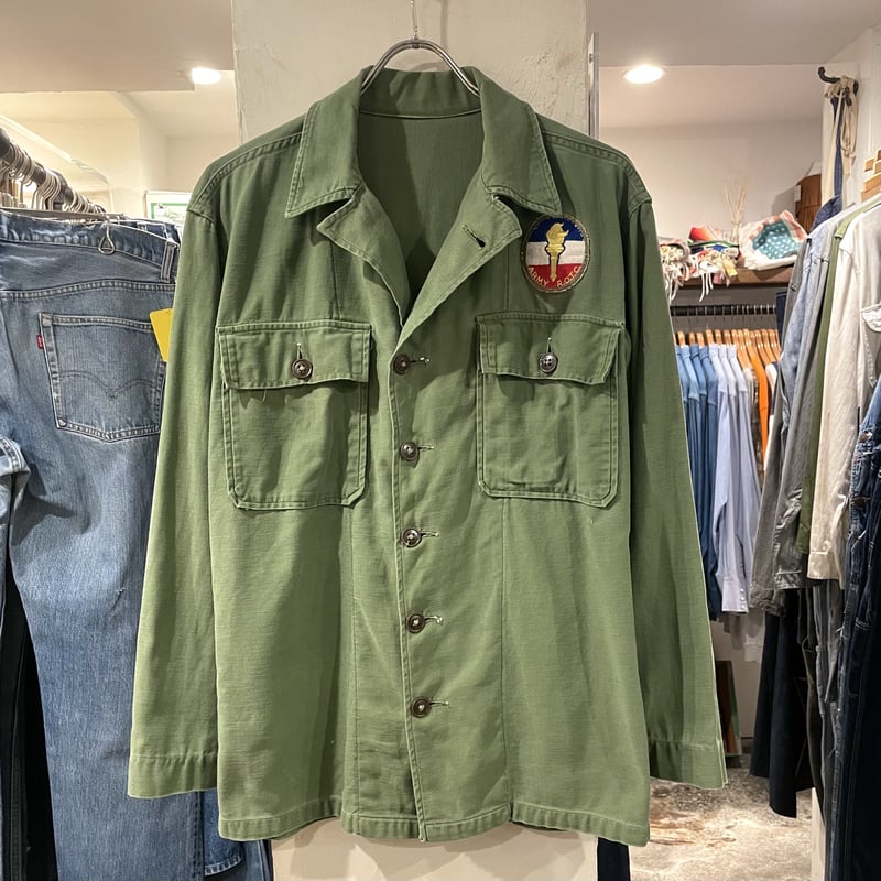 50s〜 US ARMY ユーティリティシャツ 筒袖 OG107 ミリタリーシャツ