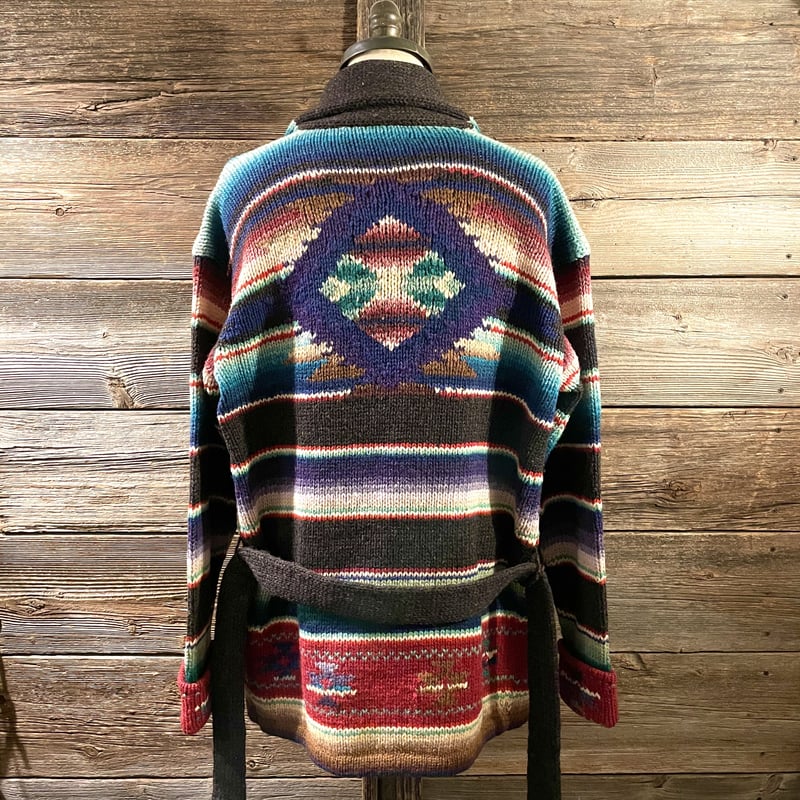 RALPH LAUREN 90s ネイティブ柄 ショールカラー ウールニット RALPH LAUREN 90s ネイティブ柄 ショールカラー ウールニット