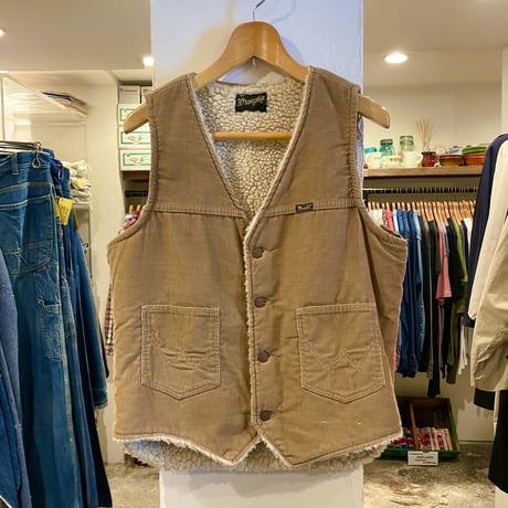 Wrangler　ボアライナー　コーデュロイベスト　80s　USA製　ラングラー　(S0364)