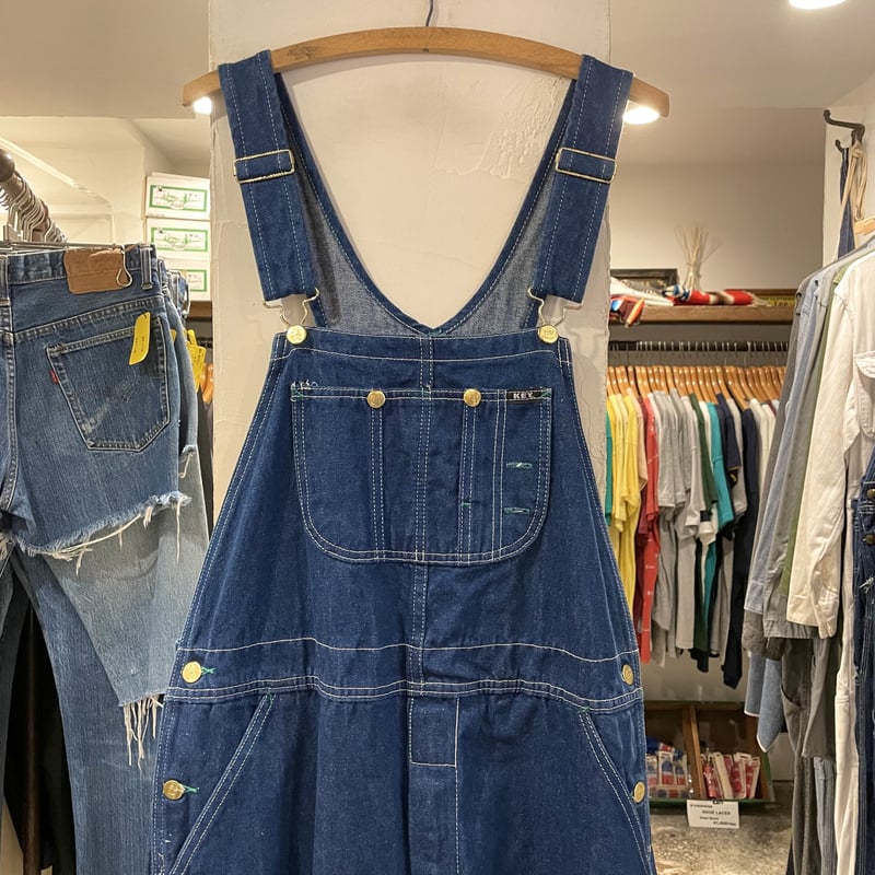 90s〜 KEY デニムオーバーオール 濃紺デニム overalls キー 90年代 (134