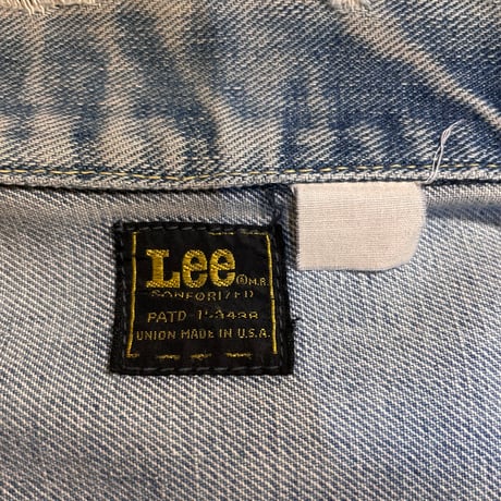 70s　Lee 220-J　デニムジャケット　USA製　Size 38相当　リー　2ポケ　左綾　(S5736)