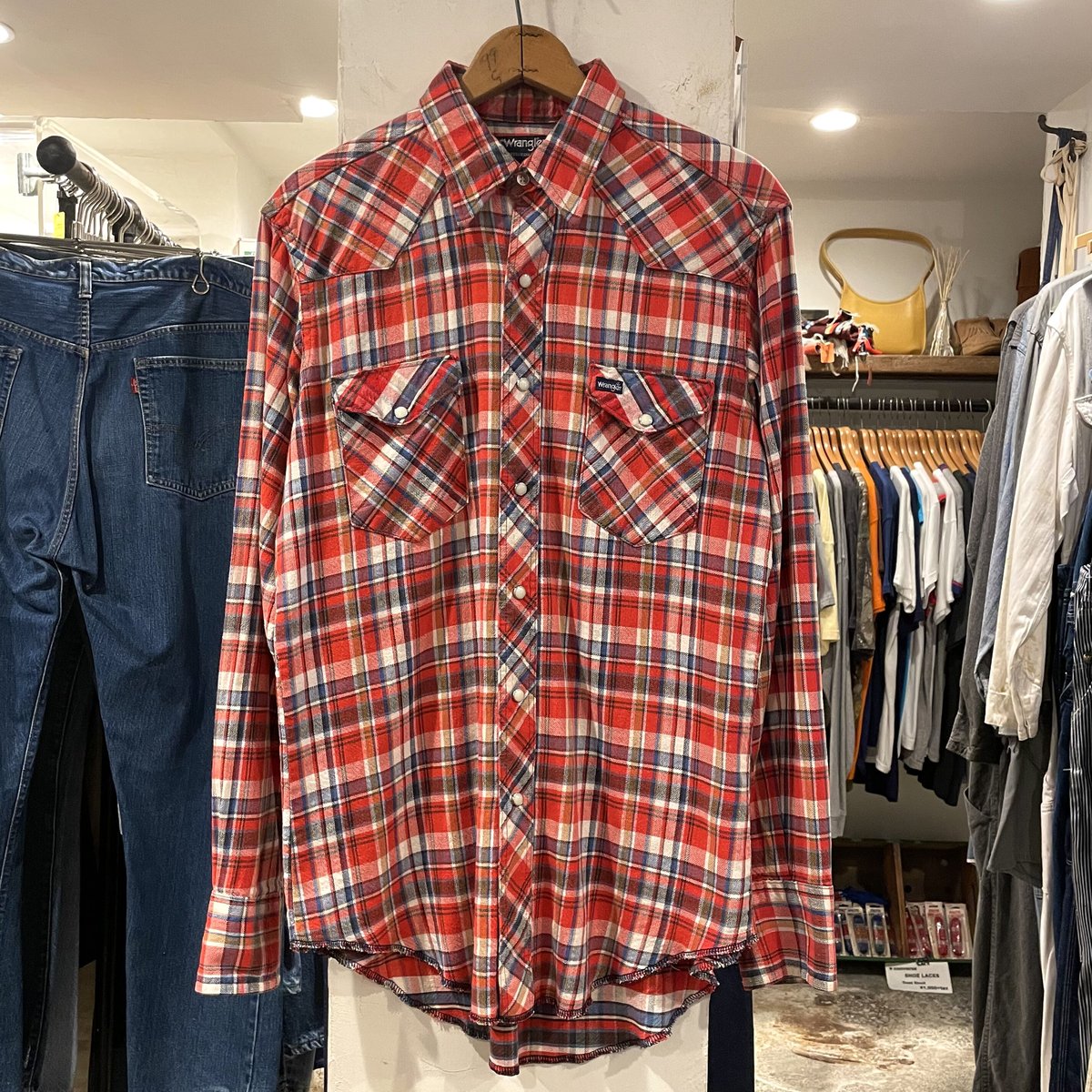 80s Wrangler L/S ウエスタンシャツ チェック柄 USA製 80年代 80s Wrangler L/S ウエスタンシャツ チェック柄 USA製 80年代