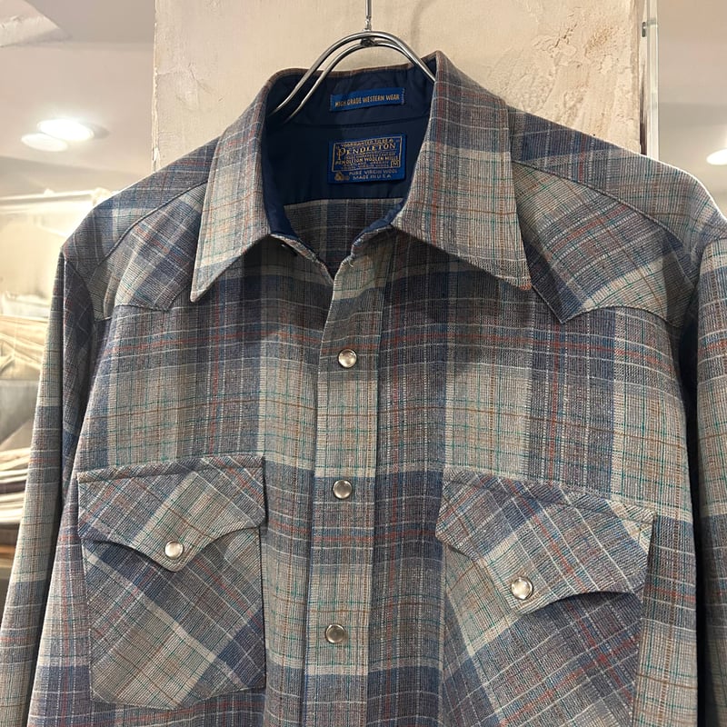 70s PENDLETON ウールチェックシャツ ペンドルトン ウエスタン 70s PENDLETON ウールチェックシャツ ペンドルトン ウエスタン