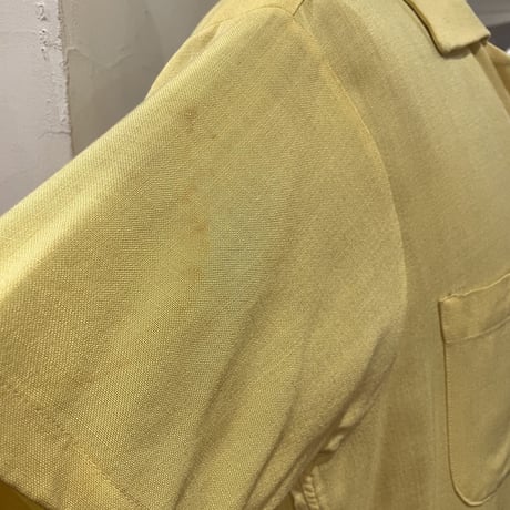 Vintage Bowling Shirt　50年代　ボウリングシャツ　背面無地　ピン型ボタン　50s　(S1048)