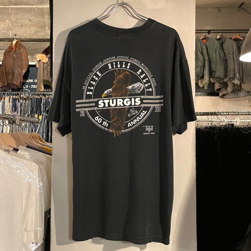 豪華 両A面 00s スタージス バイク ウィーク Tシャツ 黒 ブラック XL OFFICIAL OF STURGIS S/S バイクTシャツ BLACK HILLS Siz