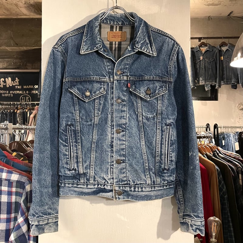 値下☆46☆80s USA製 リーバイス 70411 ネルライナー デニムJKT 80s USA製 Levi'sリーバイス 70411 バッファローチェック ネルライナー