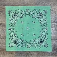 Bandana　ヴィンテージバンダナ　ミントグリーン　USA製　フラワープリント