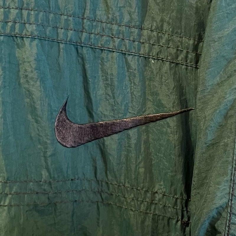 Nike ダークグリーン ナイロンジャケット キルティング 肉厚 L old Nike ダークグリーン ナイロンジャケット キルティング 肉厚 L
