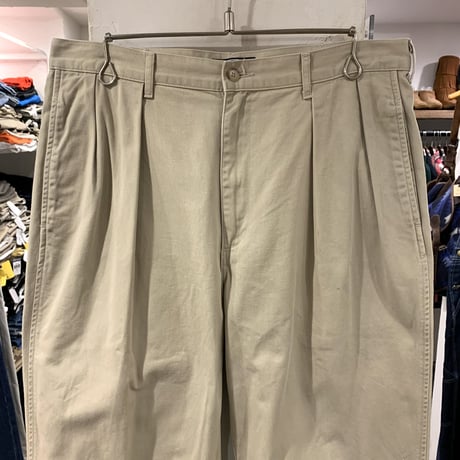 90s　POLO by Ralph Lauren　チノパン　ポロチノ　ラルフローレン　タック入り　ベージュ　USA製　(S3572)