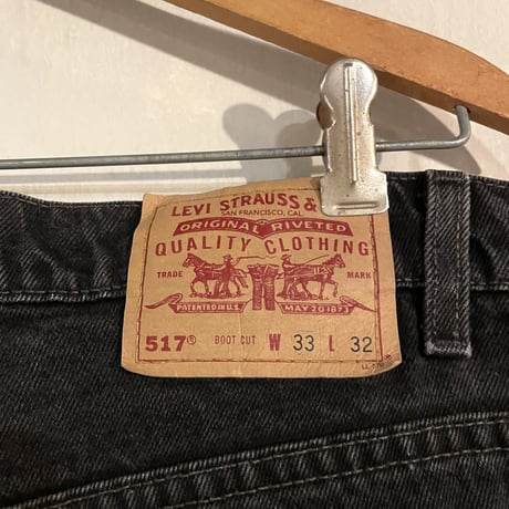 90s　Levis 517　ブーツカットデニム　ブラック　32×32　USA製　リーバイス　フレアパンツ　(S2990)