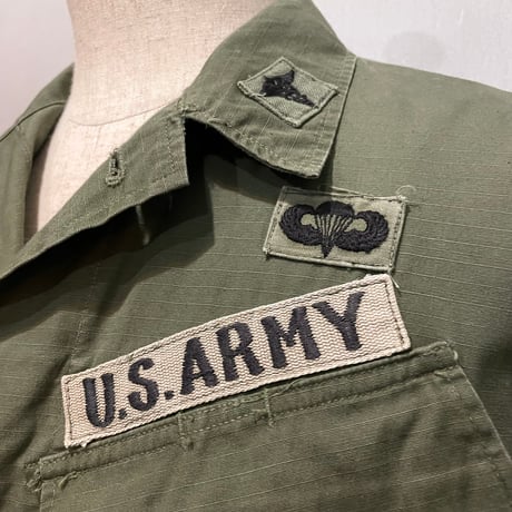 60s　US ARMY　JUNGLE FATIGUE JACKET　5th Type　Size S-R　ジャングル ファティーグジャケット　リップストップ　1969年　(S5700)