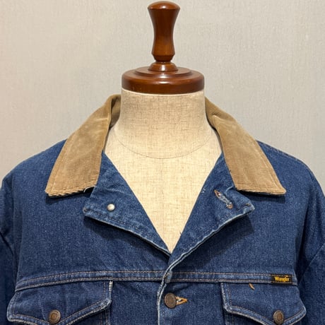 80s~　Wrangler　デニムジャケット　ブランケット付　USA製　4つポケ　Size 46相当　ラングラー　ビッグサイズ　(S5332)