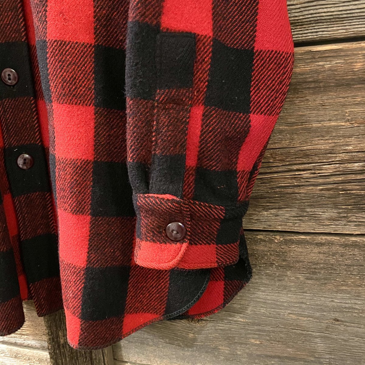 Woolrich 40s 黒タグREG表記 USA製 バッファローチェック ウール