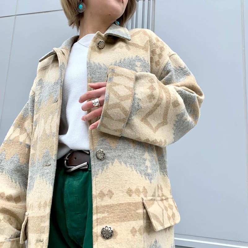 LAUREN Ralph Lauren Native Blanket Coat ネイティブ柄ブ