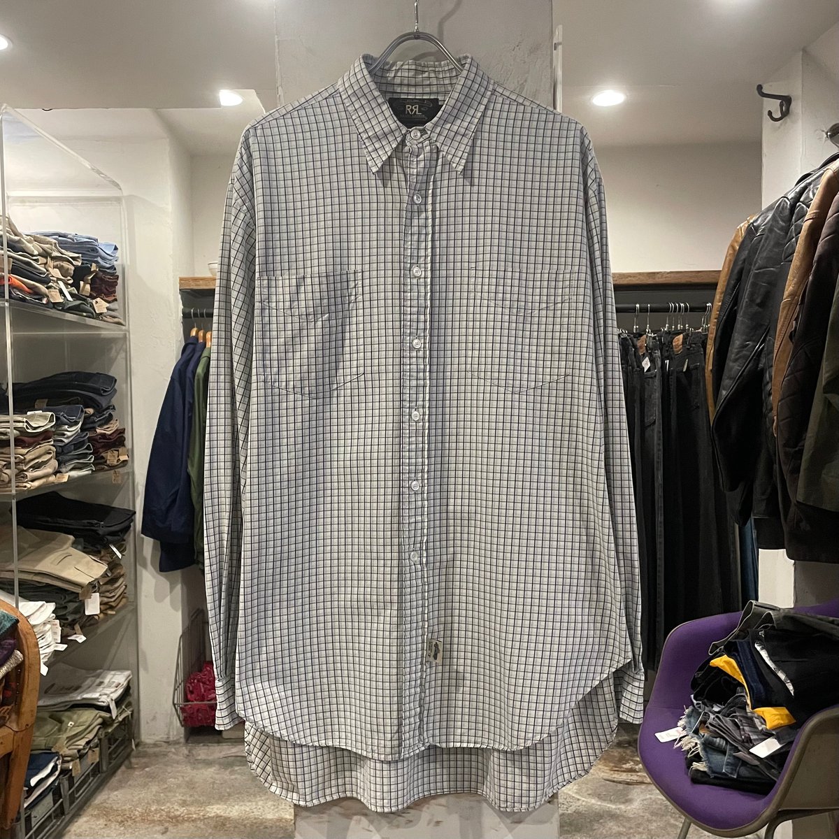 90s RRL RALPH LAUREN 90s L/Sシャツ 三つ星タグ Size L ダブ 90s RRL RALPH LAUREN 90s L/Sシャツ 三つ星タグ Size L ダブ