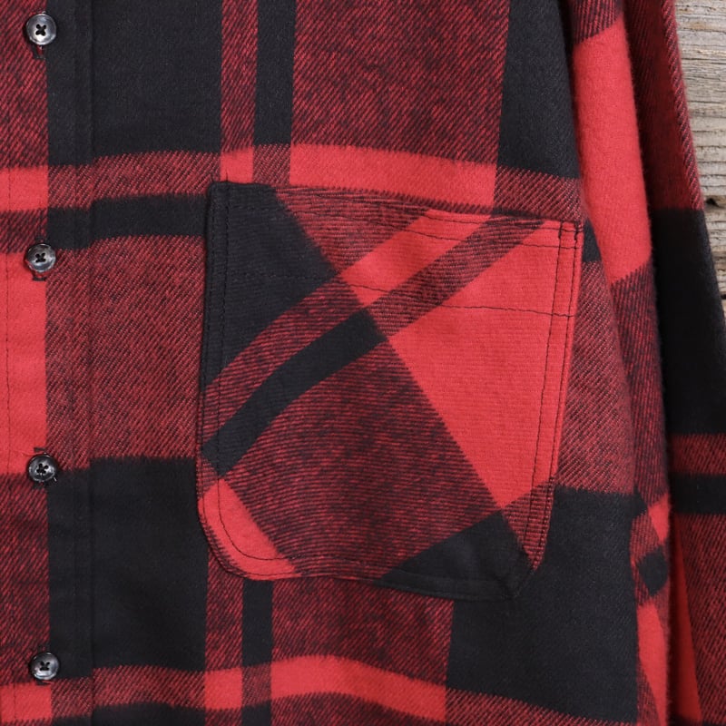 ネルシャツ 古着 80s St John’s Bay フランネル 赤 L 黒 80s ST JOHN'S BAY L/S ネルシャツ USA製 Size L コットンシャツ
