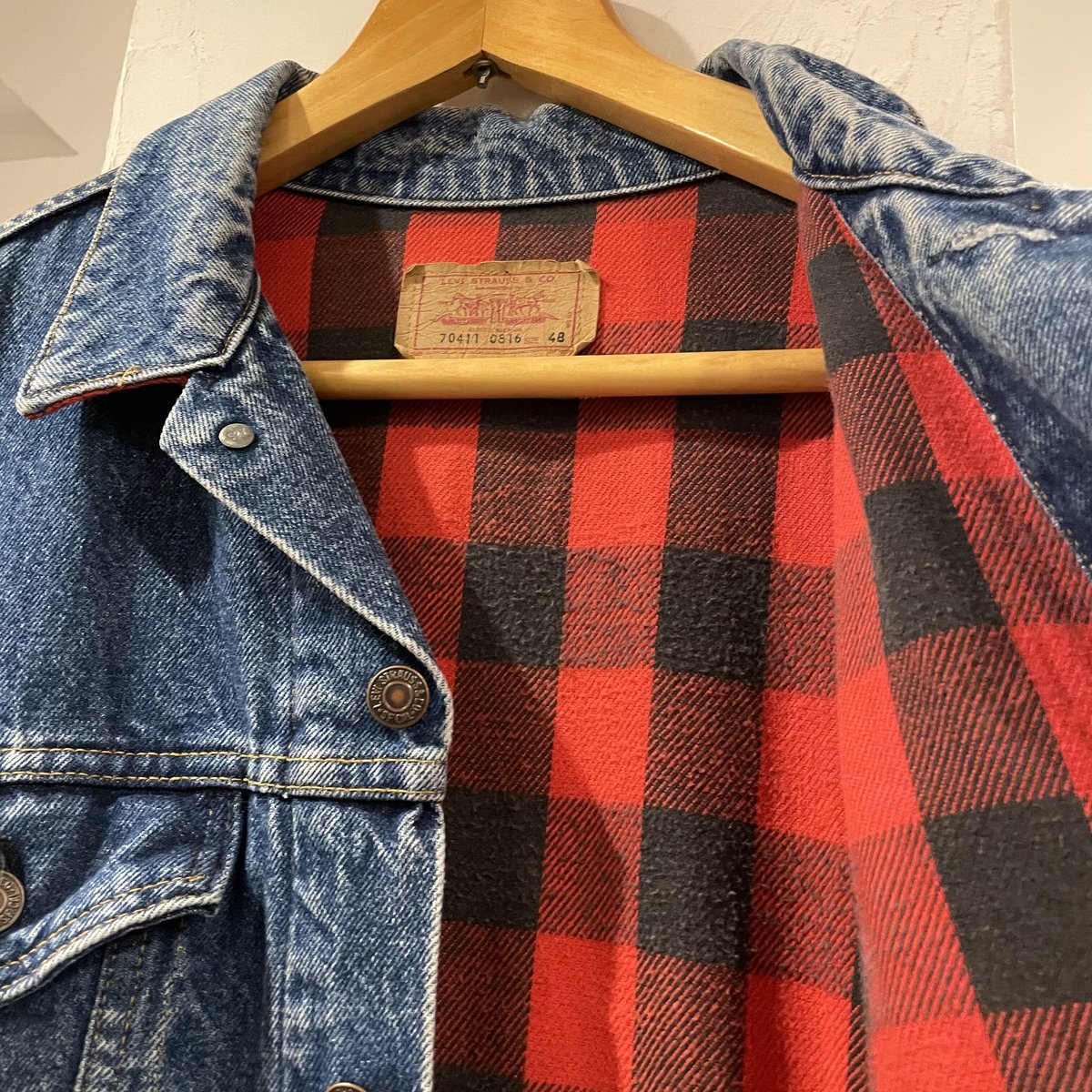 Levis 70411-0816 80s USA製 デニムジャケット ネル生地ライナー Levis 70411-0816 80s USA製 デニムジャケット ネル生地ライナー