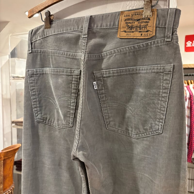 90s Levi's 551 6980 コーデュロイパンツ ユーロ リーバイス グレー系