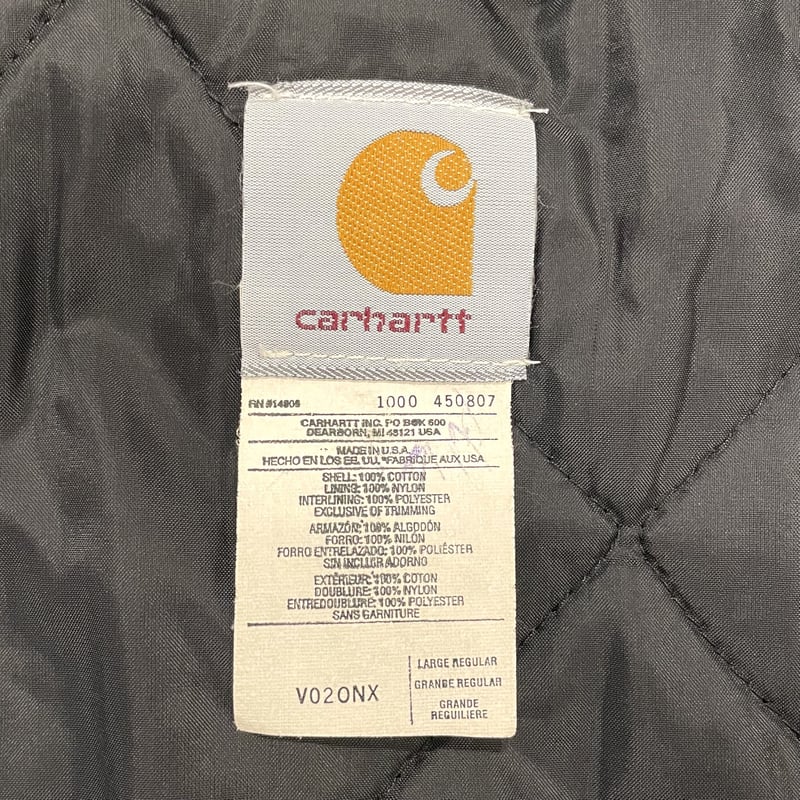 90s Carhartt ダック地ベスト USA製 カーハート ブラック (S1428 90s Carhartt ダック地ベスト USA製 カーハート ブラック (S1428