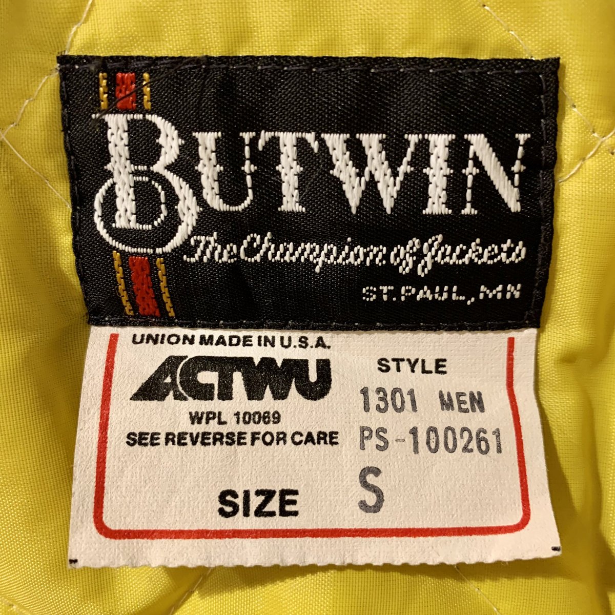 【希少 80s〜】バトウィン スタジャン インディアン butwin USA製 USA製 80s BUTWIN Wool Leather Varsity Jacket 黒赤 46