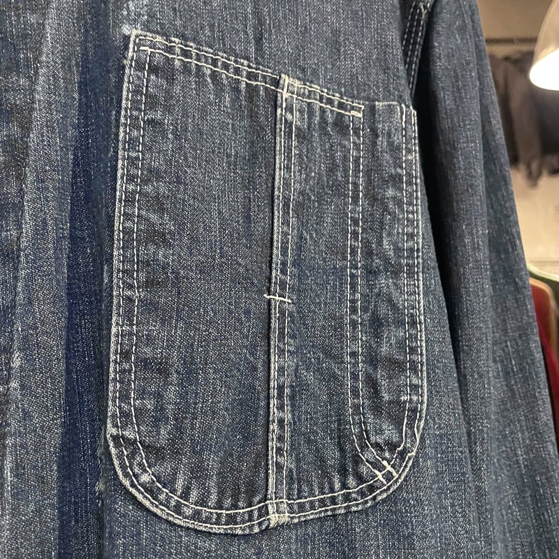 50s Vintage Denim Cover All デニムカバーオール インディゴ染 50s Vintage Denim Cover All デニムカバーオール インディゴ染