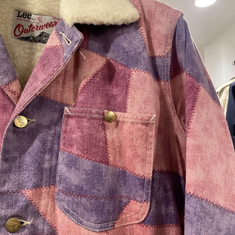 Lee 70s パッチワーク カバーオール ピンク 裏ボア仕様 リー Lee 70s パッチワーク カバーオール ピンク 裏ボア仕様 リー