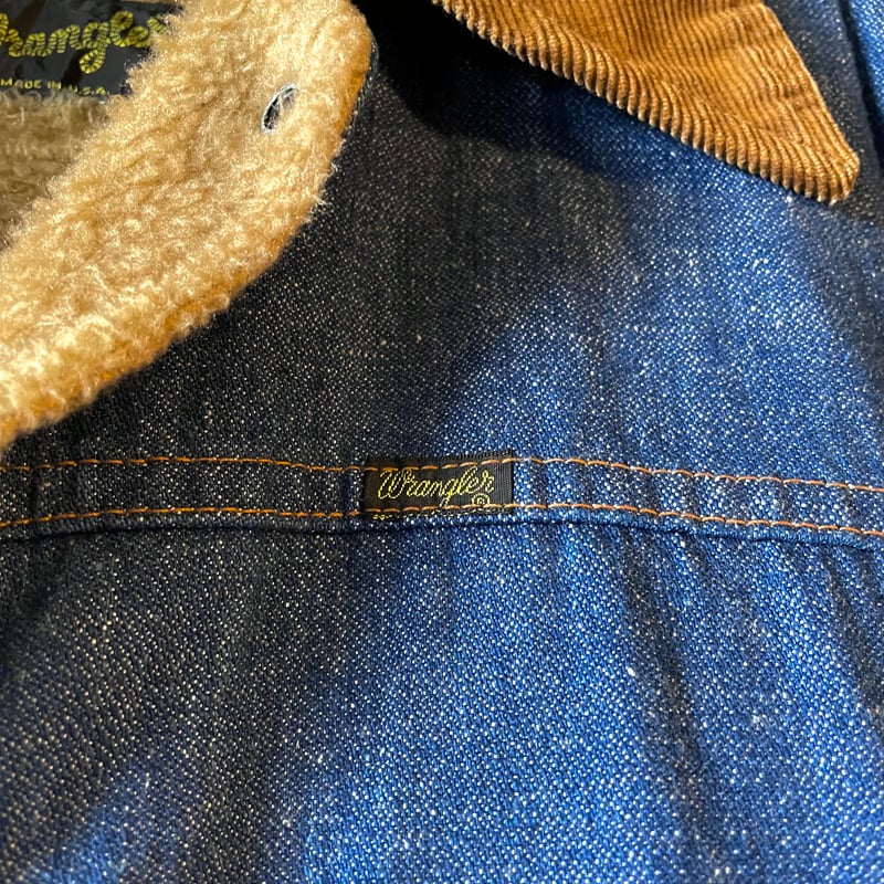 70s Wrangler ボア デニムジャケット USA製 Size 42 ラングラー (S4 