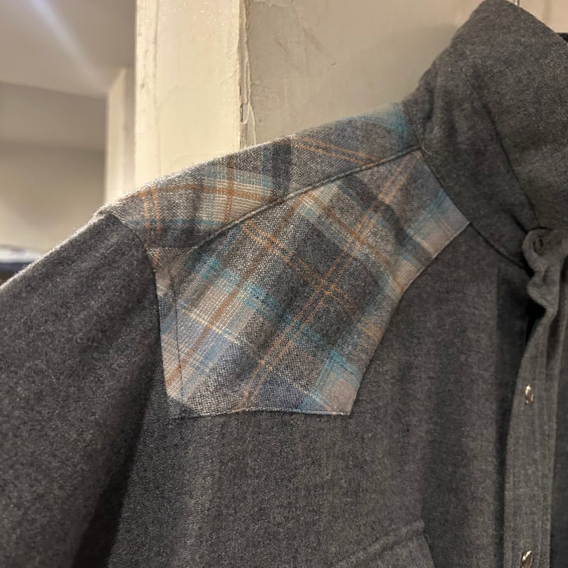 70s PENDLETON ウールチェックシャツ ペンドルトン ヨーク切り替え