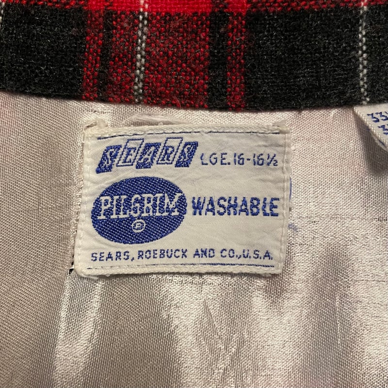 60s PILGRIM L/S VINTAGE WOOL SHIRT Size L オープンカ