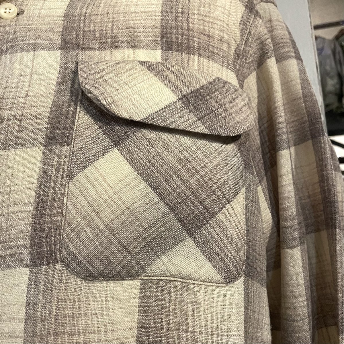50s Woolrich Vintage Wool Shirt オープンカラーシャツ ウールシ