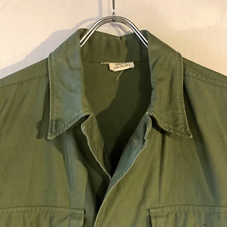 60s　US ARMY　ユーティリティシャツ　筒袖　OG107 COTTON SATTEN SHIRT　1963年　ミリタリーシャツ　(S2271)