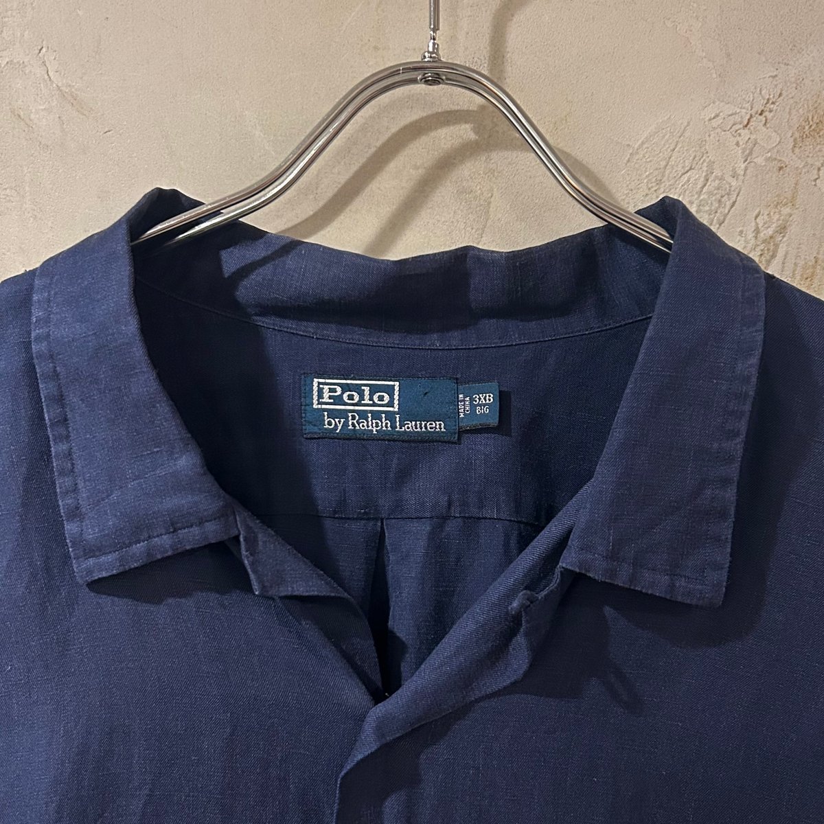 POLO RALPH LAURENポロラルフローレン 麻オープンカラーシャツ L 90's Polo Ralph Lauren オープンカラーシャツ 