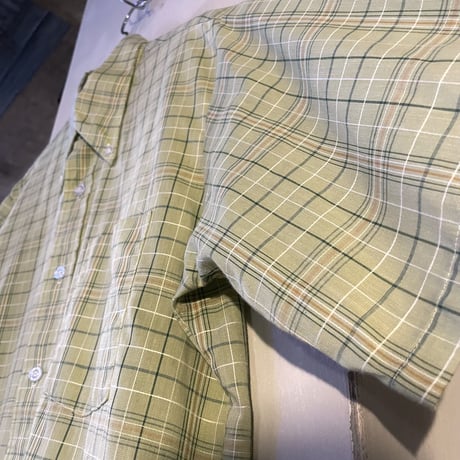 70s　TOWNCRAFT　S/S ボタンダウンシャツ　チェック柄　USA製　JC Penny　(S3690)