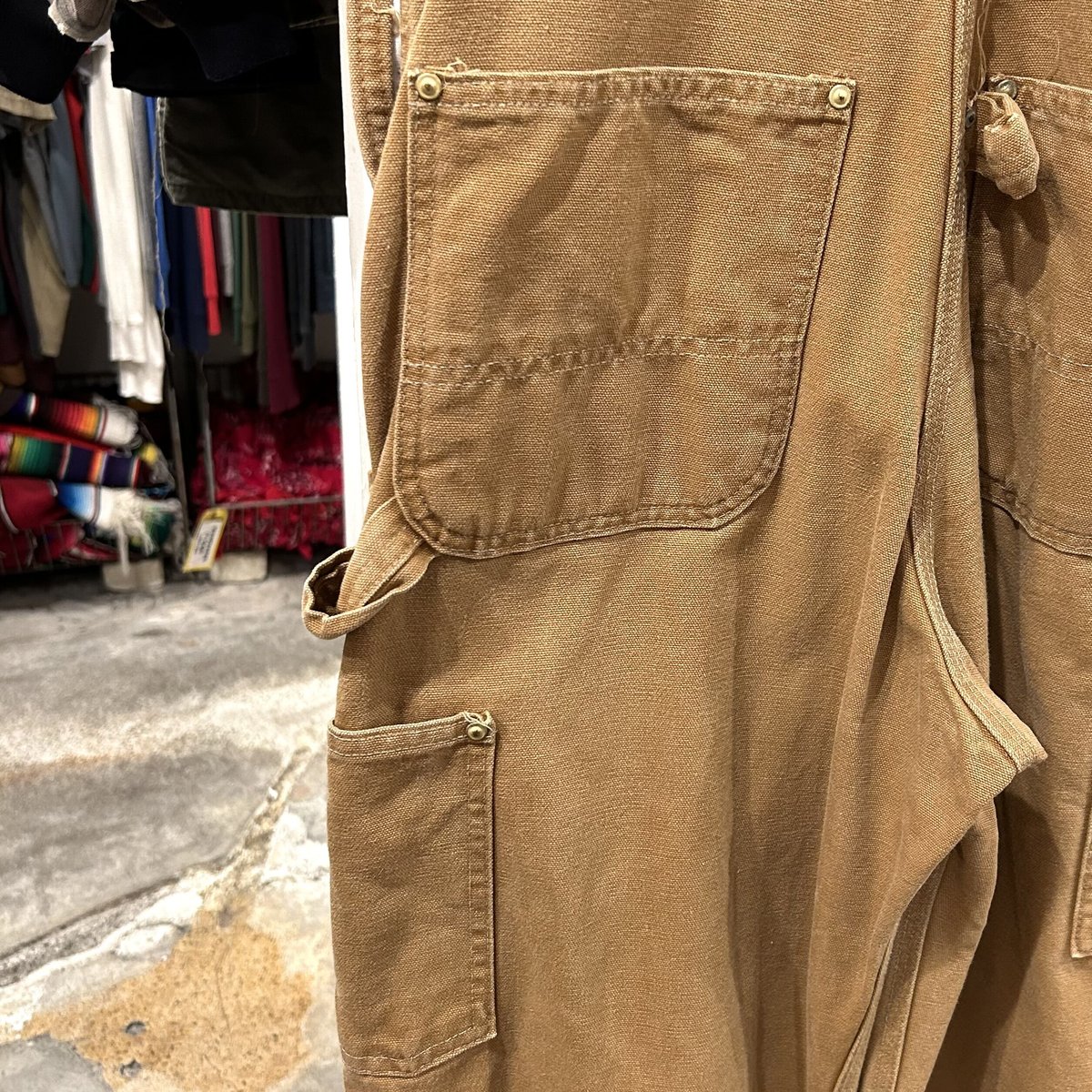 90s Carhartt ダック地 オーバーオール ダブルニー カーハート