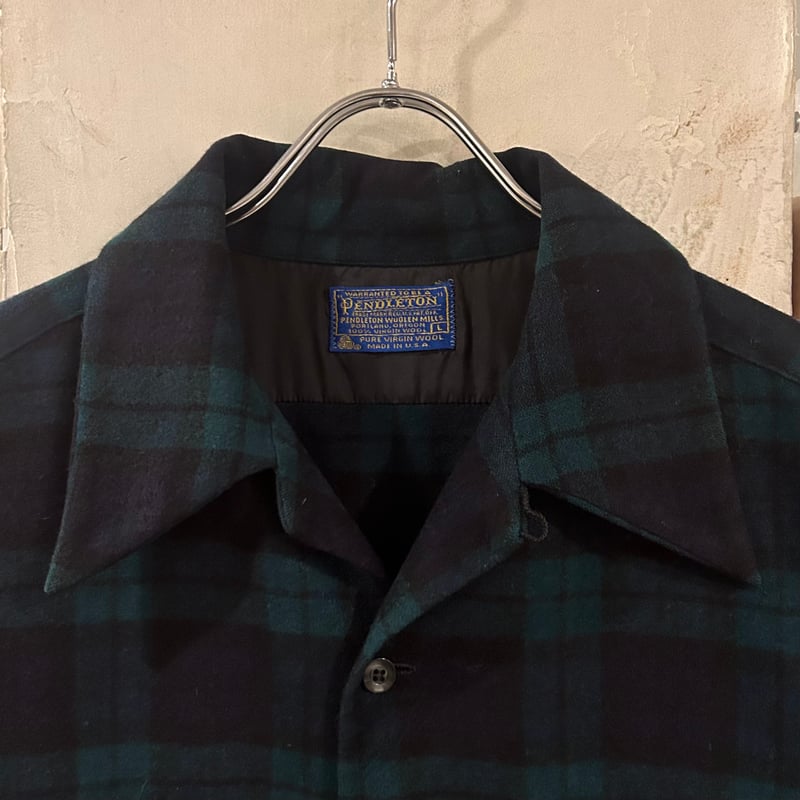70s PENDLETON ウールチェックシャツ ペンドルトン ブラック 70s PENDLETON ウールチェックシャツ ペンドルトン ブラック