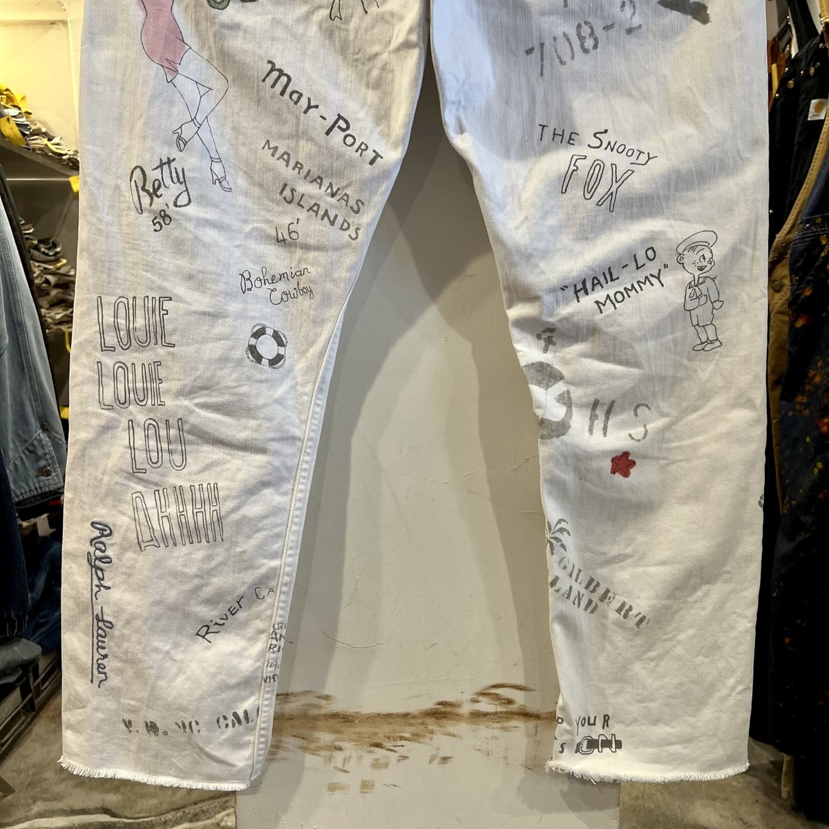 POLO RALPH LAUREN ホワイトデニム メモリアルパンツ カットオフ POLO RALPH LAUREN ホワイトデニム メモリアルパンツ カットオフ