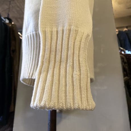 60s　ART KNITTING MILLS　Vintage Letterd Sweater　レタード　ニット　セーター　USA製　オフホワイト　DETROIT　(S3375)