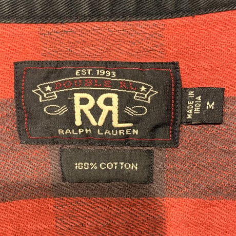 RRL　Ralph Lauren　L/S  ネルシャツ　バッファローチェック　チンストラップ　ダブルアールエル　ラルフローレン　(S2535)