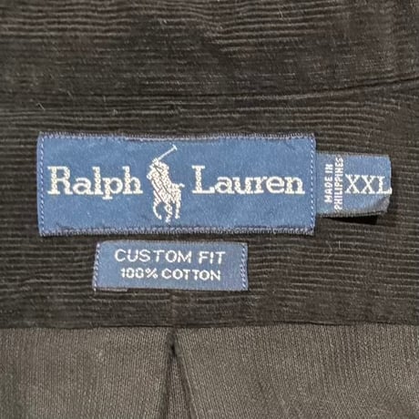 Ralph Lauren　L/S コーデュロイシャツ　CUSTOM FIT　Size XXL　ラルフローレン　ボタンダウンシャツ　ブラック　(S5498)