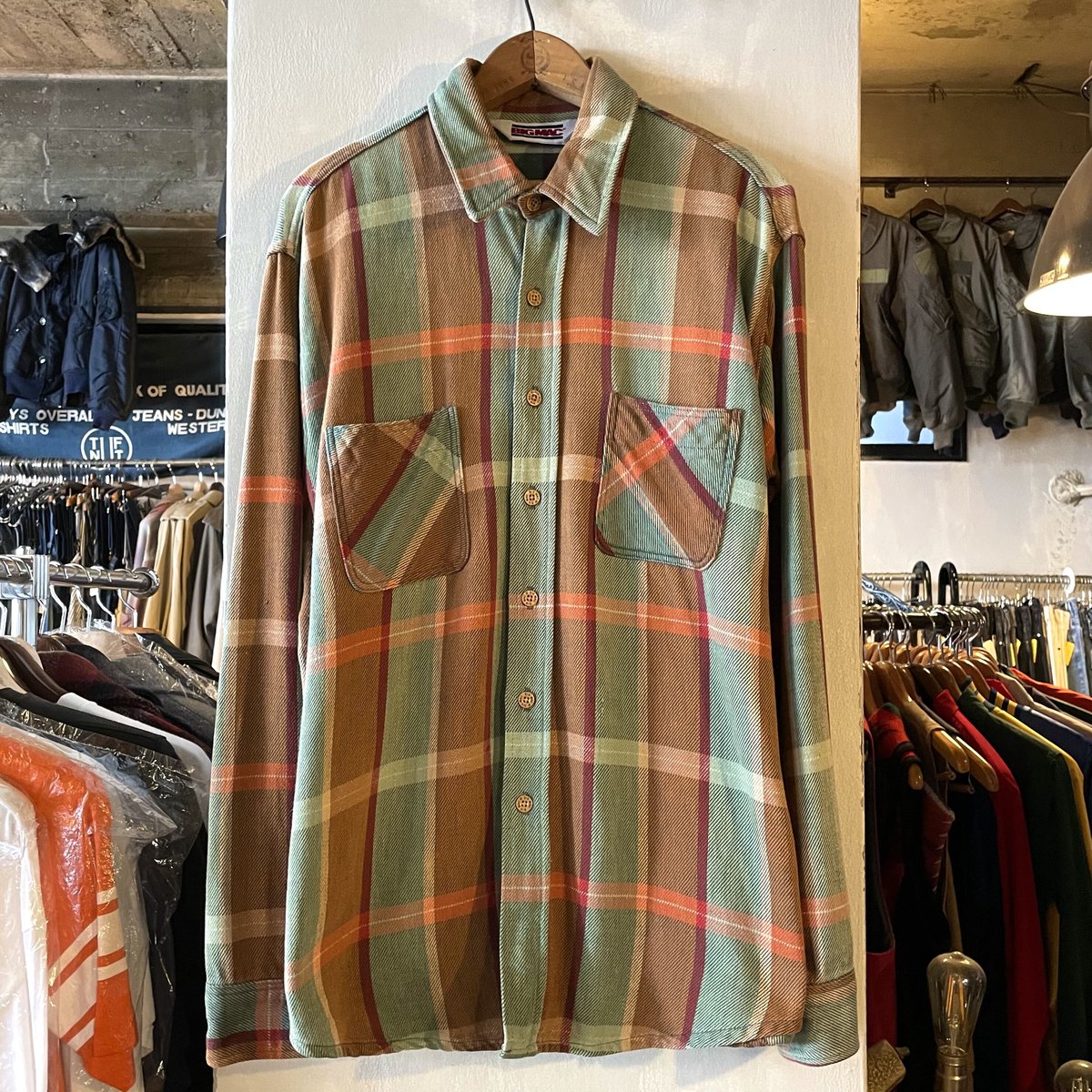 80s BIG MAC ネルシャツ USA製 コットンシャツ チェック柄 ワーク