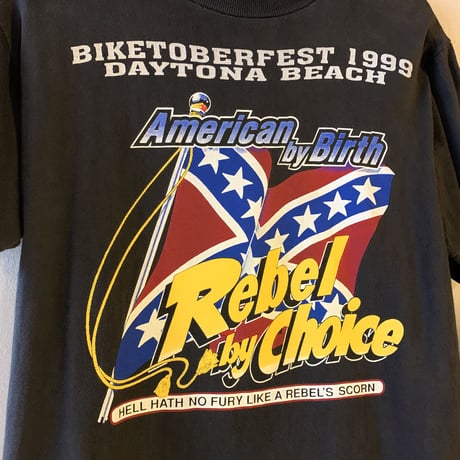 90s　ショートスリーブTシャツ　BIKETOBERFEST　バイクイベント　デイトナビーチ　1999年　黒T　半袖T　(S2346)