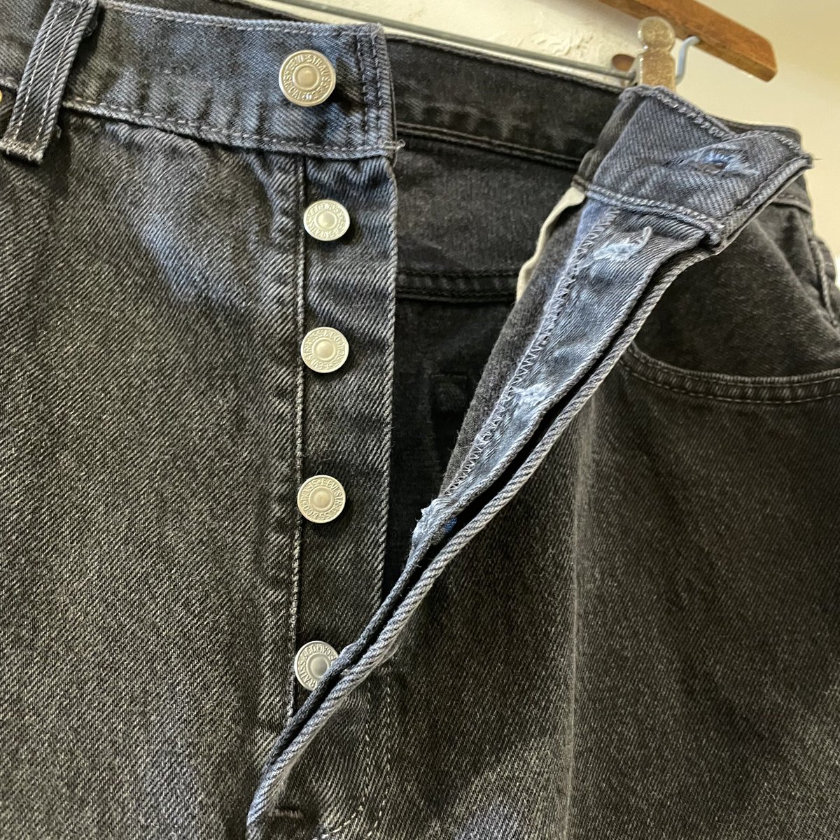 Levi's 501 00s リーバイス501 ブラックデニムパンツ 後染め