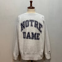 90s　Champion　リバースウィーブ　Reverse Weave　USA製　Size L　NOTRE DAME　刺繡タグ　チャンピオン　(S5392)