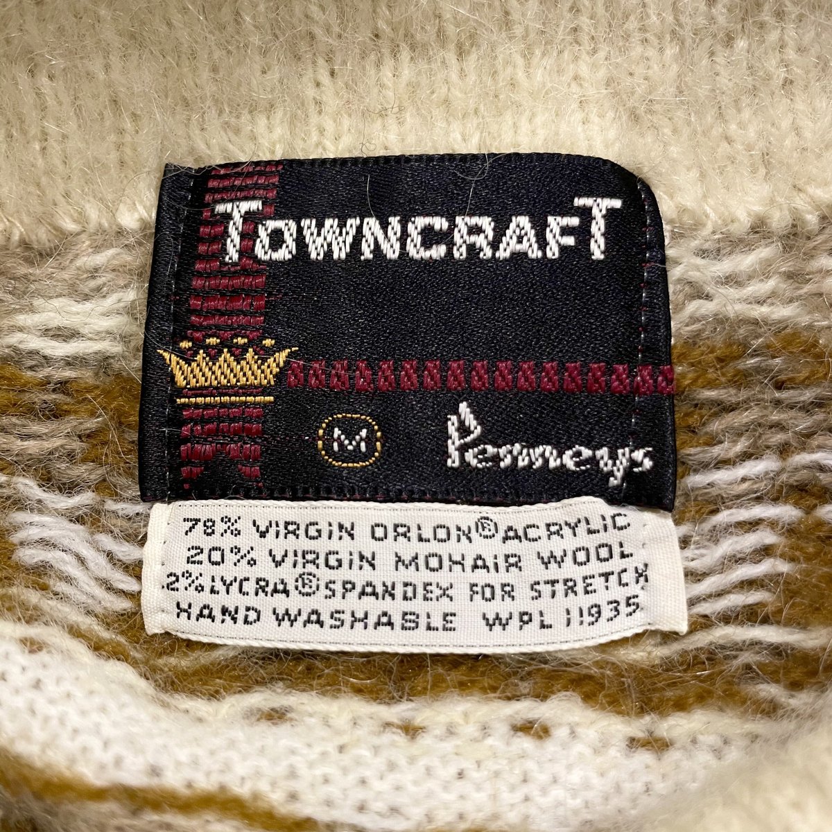 TOWNCRAFT 60s ラウンドネック モヘアニット ノルディック柄 TOWNCRAFT 60s ラウンドネック モヘアニット ノルディック柄