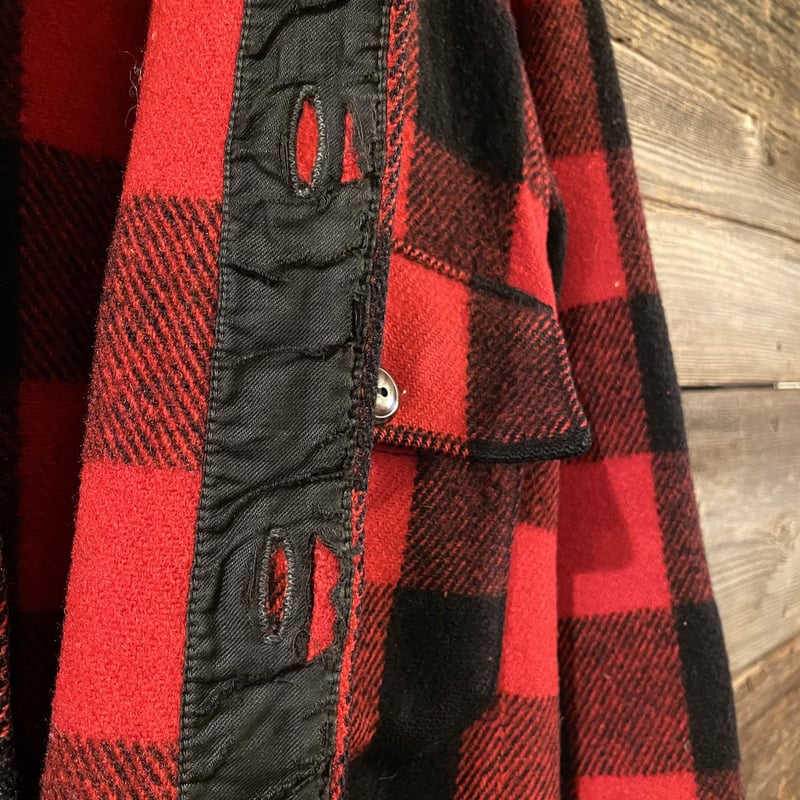 Woolrich 40s 黒タグREG表記 USA製 バッファローチェック ウール