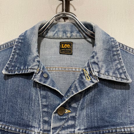 70s~　Lee 220-J　デニムジャケット　USA製　Size 36相当　リー　2ポケ　左綾　(S5735)