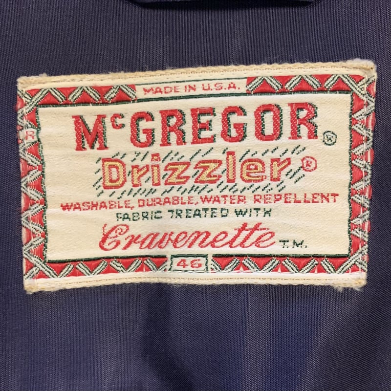 【60s USA製】McGREGOR ドリズラーSERVALジップ ヴィンテージ 60s USA製】McGREGOR ドリズラーSERVALジップ ヴィンテージ