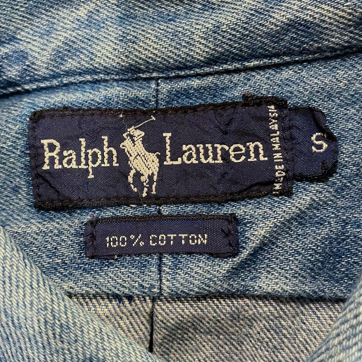 RALPH LAUREN 90s ポロベア デニムシャツ ボタンダウンシャツ ラルフ