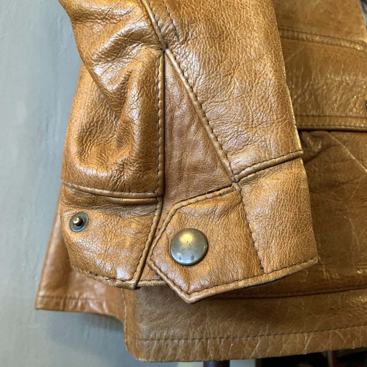80s Vintage イタリア　植物鞣し　レザージャケット　トライアルマスター 70s-80s French Vintage ATLAS Leather Jacket Siz
